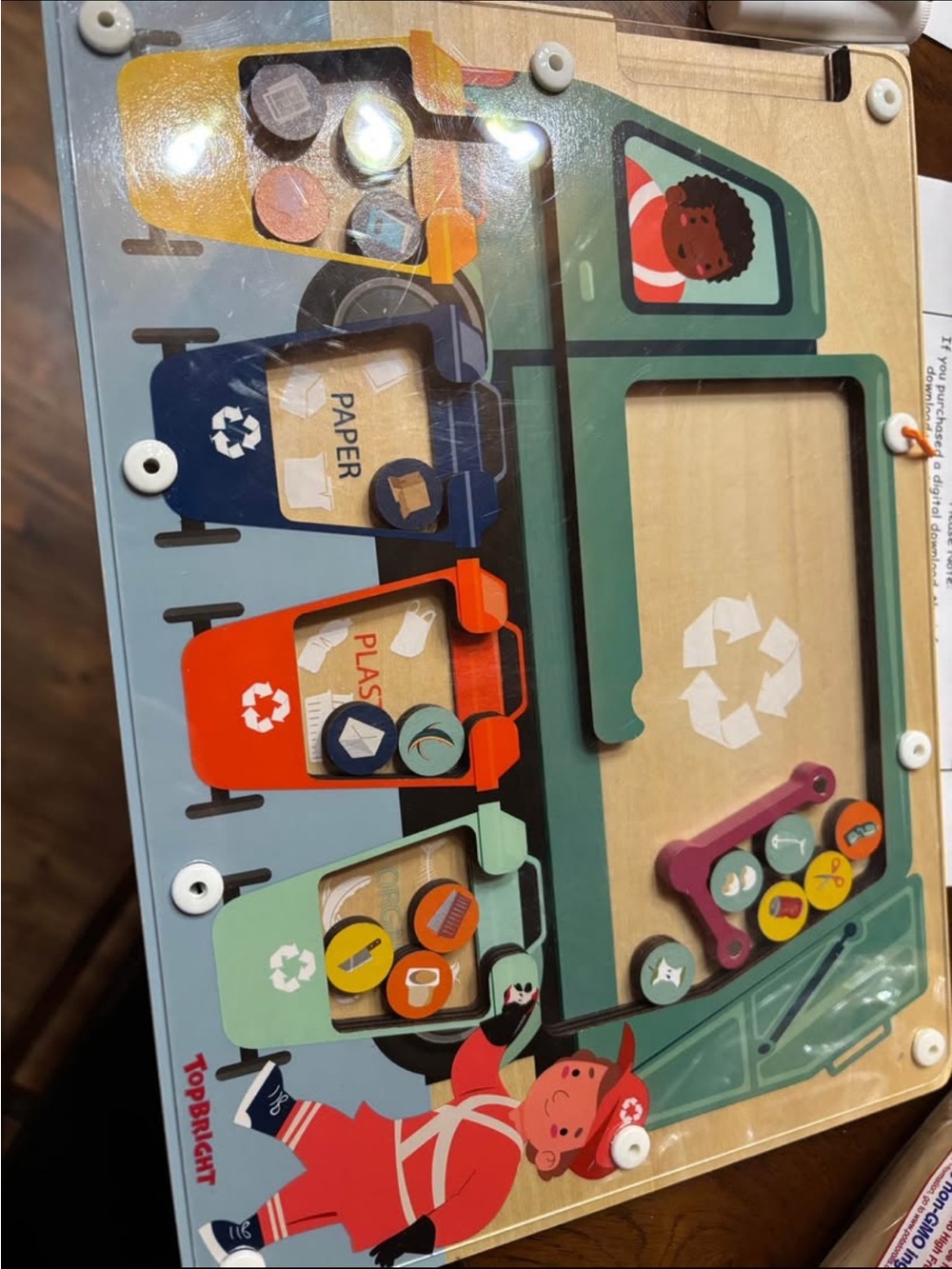 Kids Recycling Sorting Playboard - Green/Blue/Red